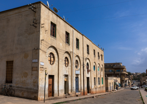 Old novecento style building from the italian colonial times, Central region, Asmara, Eritrea