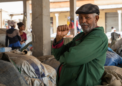 Eritrean man in the grain market, Central region, Asmara, Eritrea