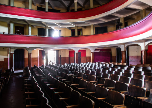 Seats inside the old opera house from the italian colonial times, Central region, Asmara, Eritrea