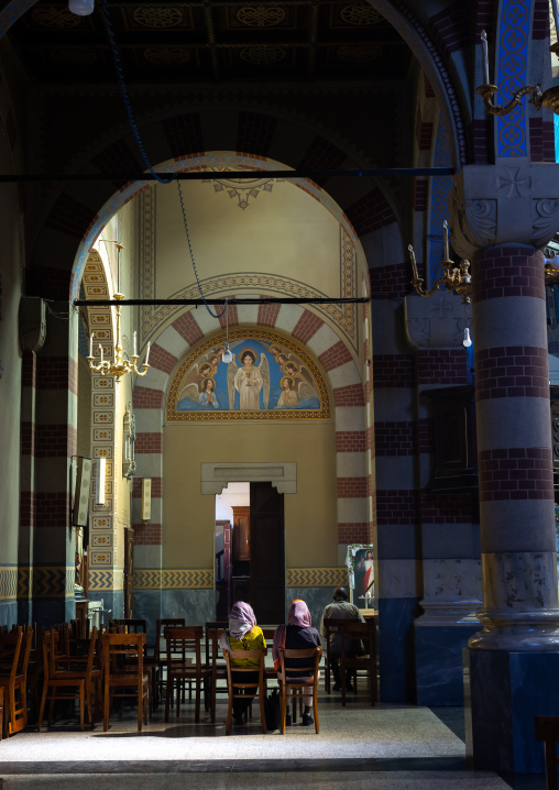 Eritrean women praying inside St Joseph Cathedral, Central region, Asmara, Eritrea