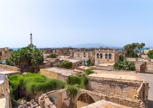 High angle view of the ottoman old city, Northern Red Sea, Massawa, Eritrea