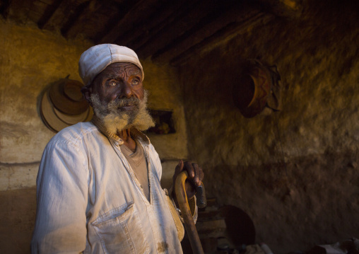 Portrait of an old orthodox priest with white beard, Debub, Senafe, Eritrea