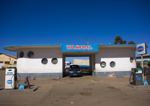 Old service station designed by Carlo Marchi and Carlo Montalbetti, Central Region, Asmara, Eritrea