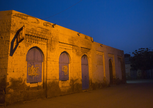 Old ottoman house at night, Northern Red Sea, Massawa, Eritrea