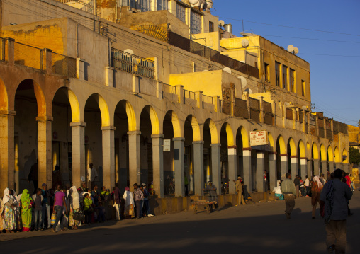 Arcades in the sunset, Central Region, Asmara, Eritrea