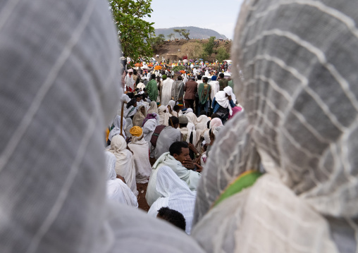 Orthodox celebration in Bilbaia Giorgis Rock Hewn Church, Amhara Region, Lalibela, Ethiopia