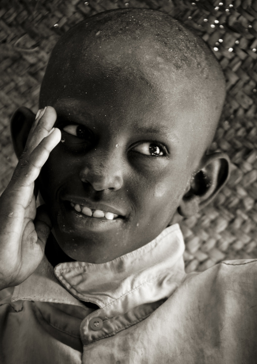 Afar boy with shaved head, Northern Red Sea, Thio, Eritrea