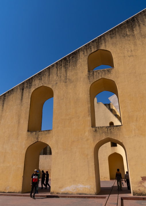 Indian tourists in Jantar Mantar astronomical observation site, Rajasthan, Jaipur, India