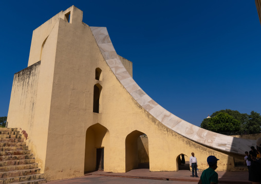 Indian tourists in Jantar Mantar astronomical observation site, Rajasthan, Jaipur, India