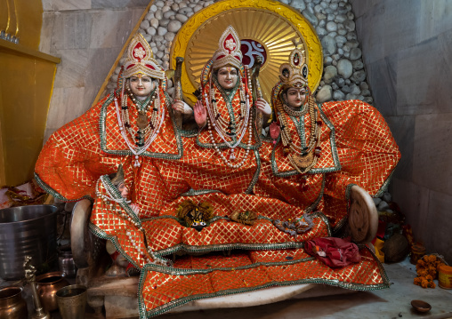 Deities in Galtaji temple aka monkey temple, Rajasthan, Jaipur, India