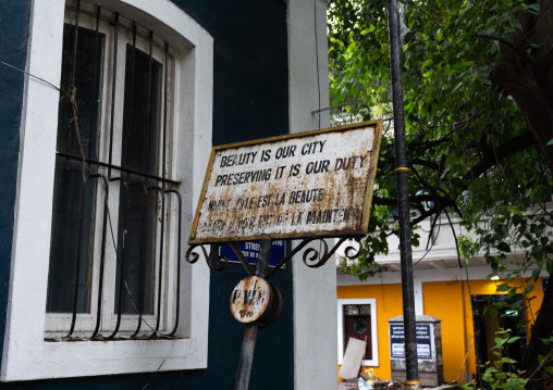 Old colonial house in the french quarter, Pondicherry, Puducherry, India