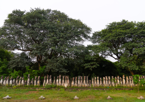 Terracotta Horses gifts to the god Aiyanar, Tamil Nadu, Pallathur, India