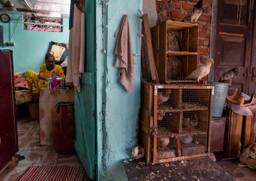 Laundry Worker in her small house in Dhobi Ghat, Maharashtra state, Mumbai, India