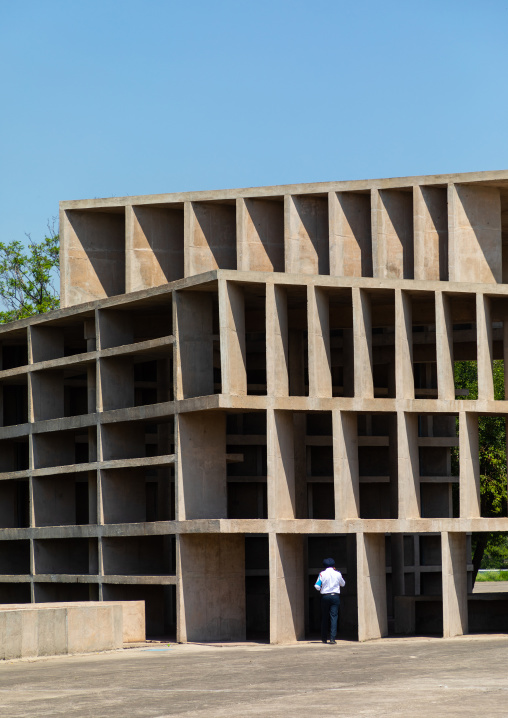 Tower of shadows designed by Le Corbusier, Punjab State, Chandigarh, India