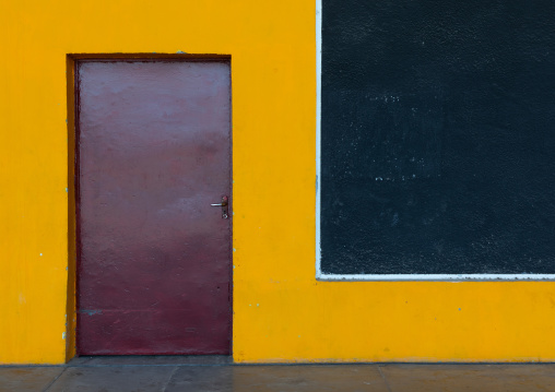 Entry gate to the Palace of Assembly painted by Le Corbusier, Punjab State, Chandigarh, India