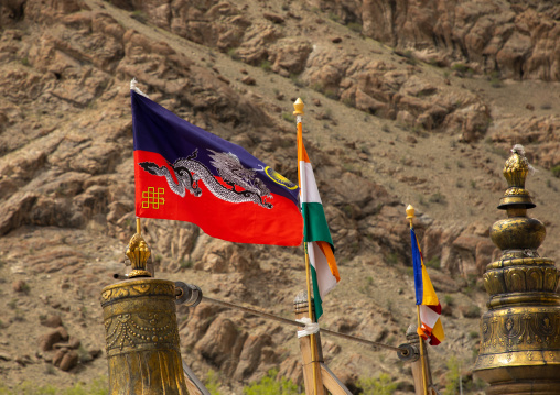 Hemis monastery flags, Ladakh, Hemis, India