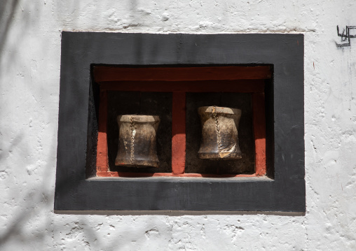 Prayer wheels in Hemis monastery, Ladakh, Hemis, India