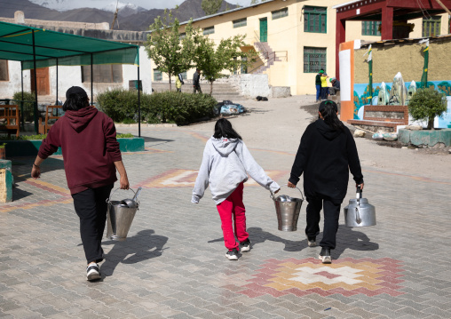 Collective work in Tibetan SOS children village, Ladakh, Leh, India