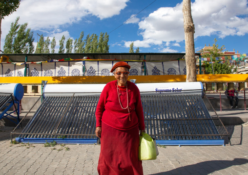 Nun in Sonamling Tibetan settlement, Ladakh, Leh, India