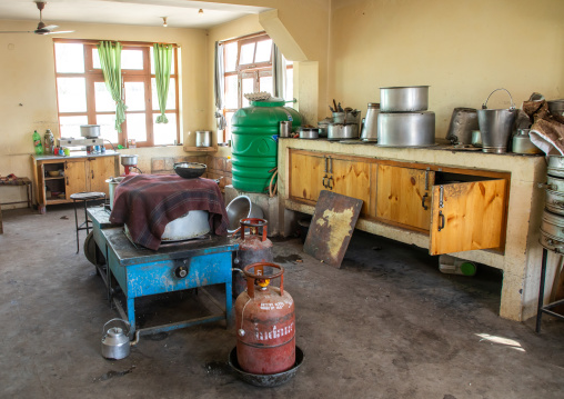 Sonamling Tibetan settlement kitchen, Ladakh, Leh, India