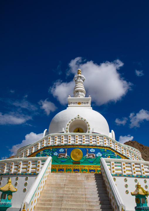 Buddhist white-domed Shanti Stupa, Ladakh, Leh, India