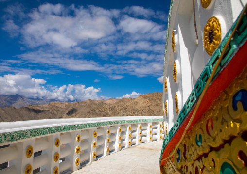 Buddhist white-domed Shanti Stupa, Ladakh, Leh, India