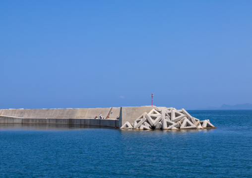 Concrete made tetrapods on the port, Ainoshima Island, Shingu, Japan