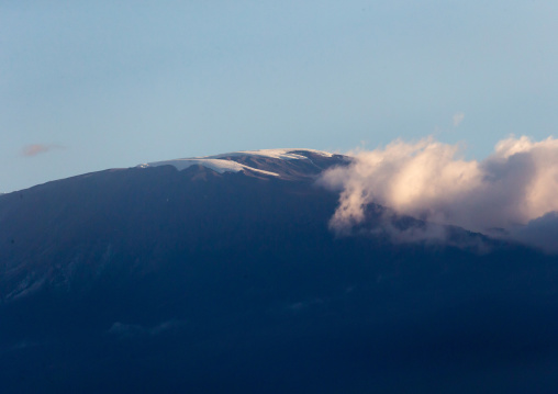 Snow at the top of Mount Kilimanjaro, Kajiado County, Amboseli, Kenya