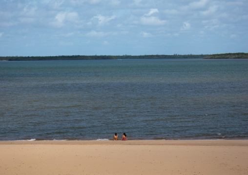 Tourists on the beach in Kizingoni beach, Lamu County, Lamu, Kenya