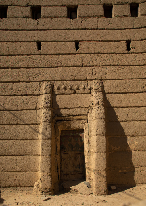 Traditional mud house door, Najran Province, Najran, Saudi Arabia