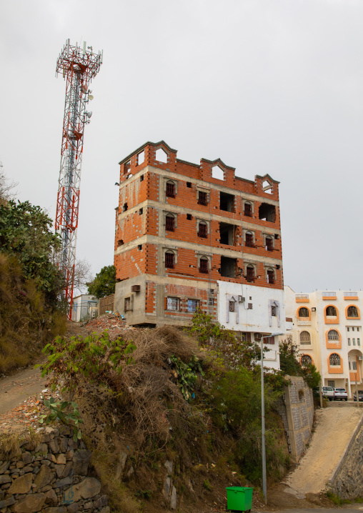 New building in the mountain near the Yemen border, Jizan Province, Faifa Mountains, Saudi Arabia
