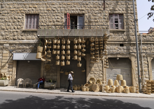 Baskets shop in the main street, Mount Lebanon Governorate, Sawfar, Lebanon