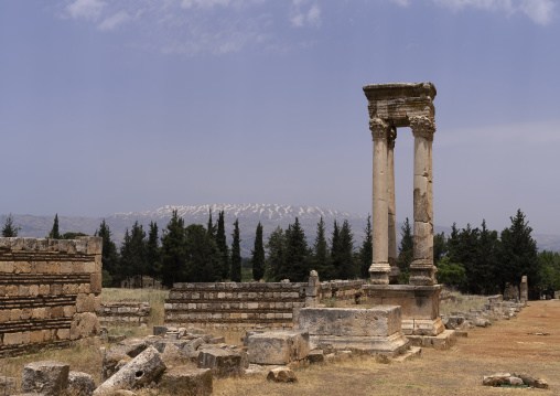 The tetrapylon of the Umayyad city, Beqaa Governorate, Anjar, Lebanon