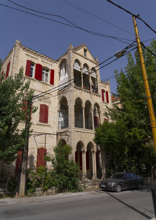 Old traditional lebanese houses with triple arches, Beqaa Governorate, Zahle, Lebanon