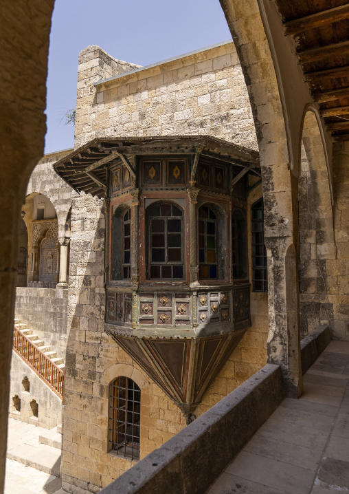 Latticework balcony in Beiteddine Palace, Mount Lebanon Governorate, Beit ed-Dine, Lebanon