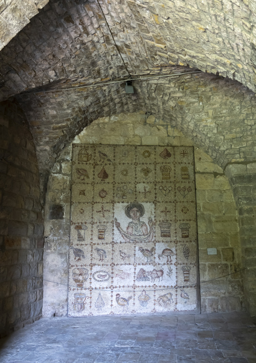 Byzantine mosaic tiles in Beiteddine Palace museum, Mount Lebanon Governorate, Beit ed-Dine, Lebanon