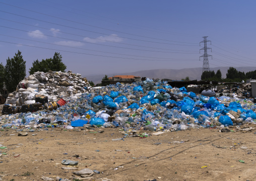 Rubbish in plastic bags, Beqaa Governorate, Rayak, Lebanon