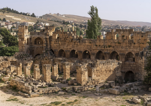 Antique ruins at the archeological site, Baalbek-Hermel Governorate, Baalbek, Lebanon