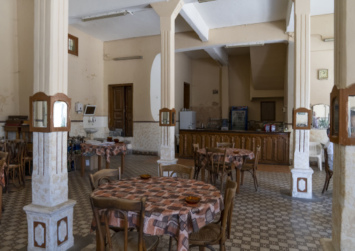 Empty restaurant during economic crisis, North Governorate, Hasroun, Lebanon
