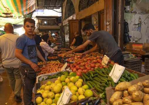 Vegetables market in the old souk, North Governorate, Tripoli, Lebanon