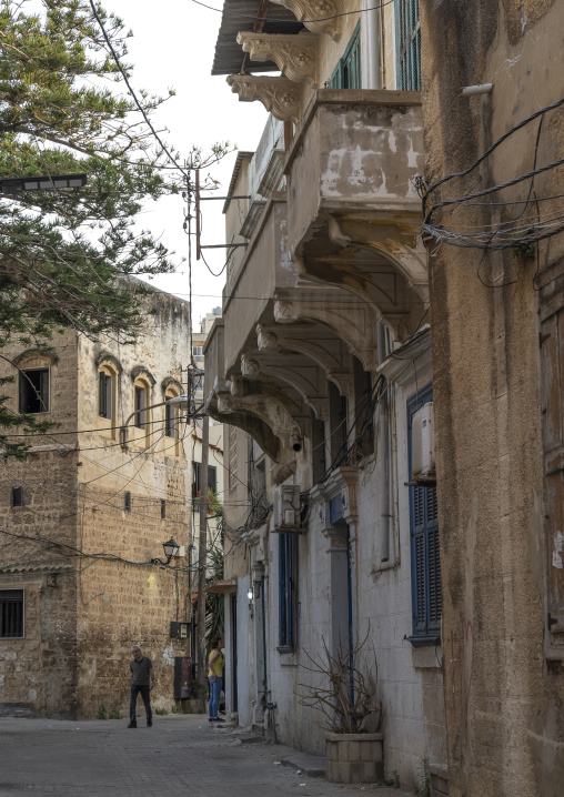 Old traditional lebanese houses in El Mina, North Governorate, Tripoli, Lebanon