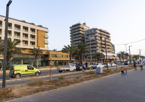 People walking in the seafront, North Governorate, Tripoli, Lebanon