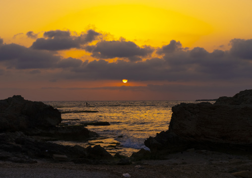 Sunset on the Mediterranean sea, North Governorate, Tripoli, Lebanon