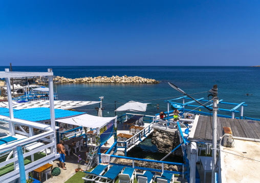Restaurants and bars on the seashore, North Governorate, Anfeh, Lebanon