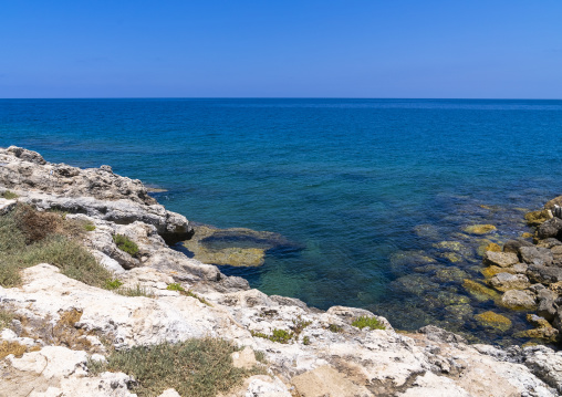 Seashore with blue water, North Governorate, Anfeh, Lebanon