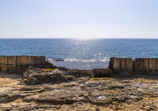 Phoenician Wall built to protect the city, North Governorate, Batroun, Lebanon