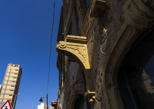Detail of La Maison Jaune Beit Beirut Museum and Urban Cultural Center, Beirut Governorate, Beirut, Lebanon