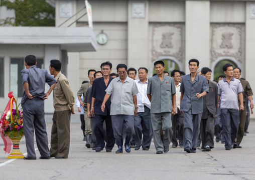 North Korean people walking in the street, DGC, Pyongyang, North Korea