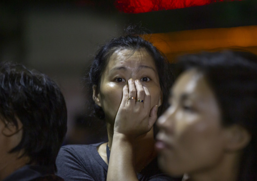 People with nausea coming down from a roller coaster in Kaeson youth park, DGC, Pyongyang, North Korea