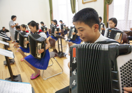 Accordion classroom in Mangyongdae children's palace, DGC, Pyongyang, North Korea